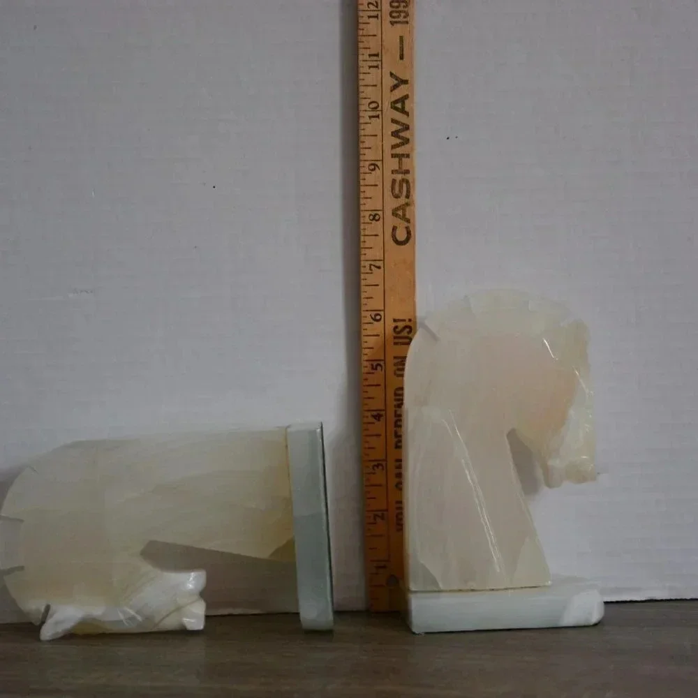 Vtg  Onyx Horse Head Book Ends - Picture 6 of 9